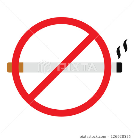 No smoking sign isolated on white background.Vector illustration 126928555