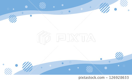 Blue polka dot glitter wave abstract frame 126928633