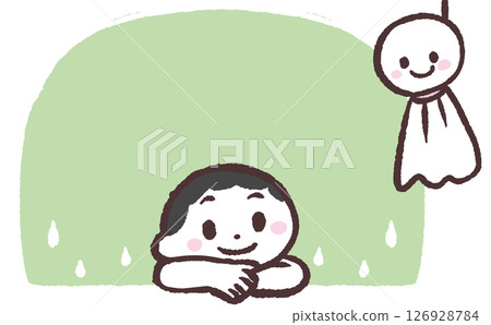 窗邊的少年和Teru Teru Bouzu相框 窗邊的少年和Teru Teru Bouzu相框 126928784
