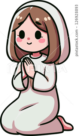 Illustration of a woman praying 126928893