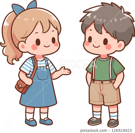 Illustration of children talking 126928923