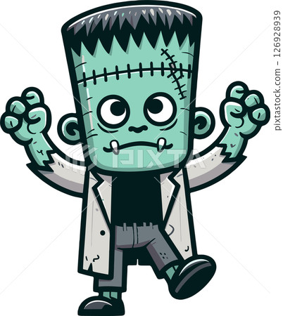 Cute Frankenstein illustration 126928939
