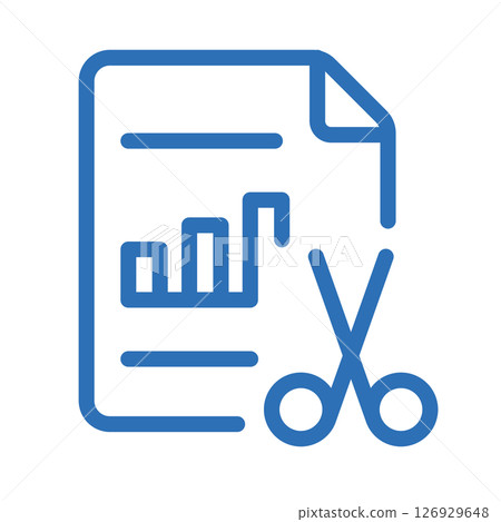 Document summary icon. Line illustration of AI-based report and key points extraction 126929648