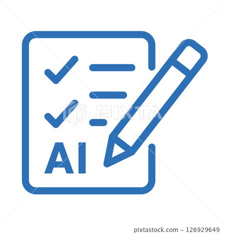 Line icon of AI-based proofreading and correction support. Illustration of automatic correction 126929649