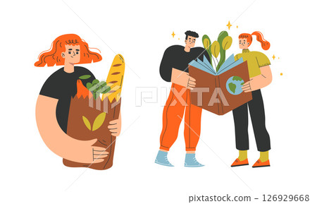 Individuals Actively Engaging with Grocery Shopping and SustainabilityFocused Concepts 126929668