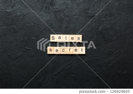 sale secret word written on wood block. sale secret text on table, concept 126929685