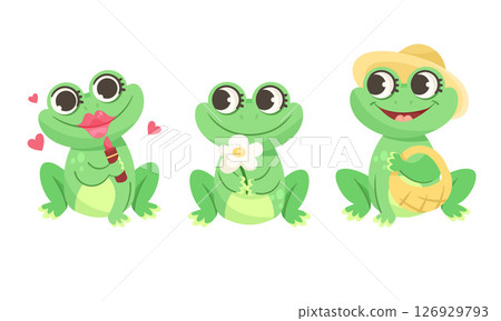 These charming cartoon frogs have unique facial expressions and fun accessories, delighting all These charming cartoon frogs have unique facial expressions and fun accessories, delighting all 126929793