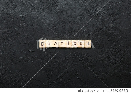download word written on wood block. download text on table, concept download word written on wood block. download text on table, concept 126929883