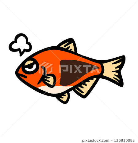 Simple angry Rasbora heteromorpha illustration 126930092