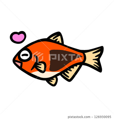 Simple illustration of a happy Rasbora heteromorpha Simple illustration of a happy Rasbora heteromorpha 126930095
