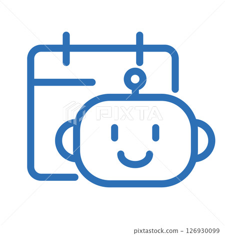 Task assistant icon. Line illustration of work management and assistance by AI Task assistant icon. Line illustration of work management and assistance by AI 126930099