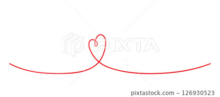 red handdrawn one line heart isolated vector illustration red handdrawn one line heart isolated vector illustration 126930523