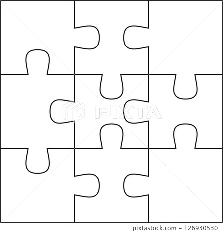 simple puzzle pieces template isolated vector illustration 126930530