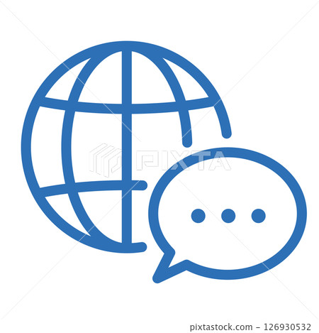Multilingual icon. Line drawing illustration expressing global support 126930532