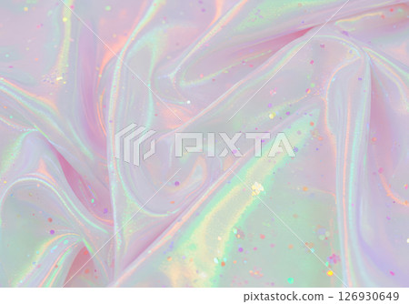 Sparkling iridescent pastel-colored drapes (AI-generated image) 126930649