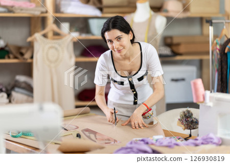 dressmaker cuts brown paper 126930819