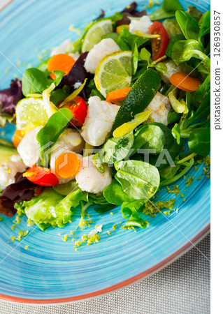 Recipe of salad with pickled codfish 126930857