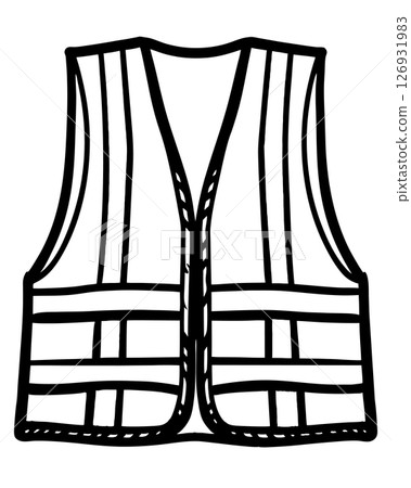 Reflective safety vest, construction uniform outline high visibility gear for workers, protection and security, AI Generative 126931983