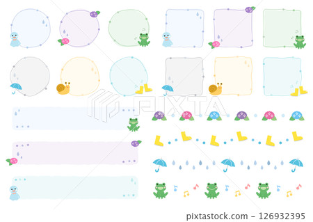 Rainy season frame and line set illustration 126932395