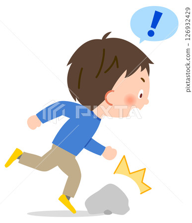 一名男小學生被石頭絆倒 一名男小學生被石頭絆倒 126932429