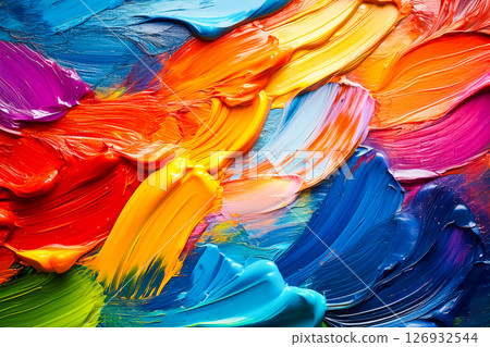 brush strokes with oil colors 126932544