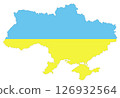 Map of Ukraine. Blue and yellow 126932564