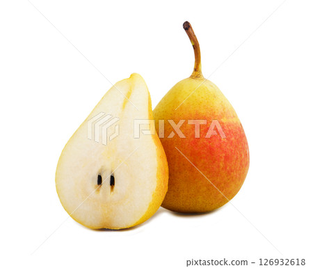 Ripe yellow-red pear 126932618