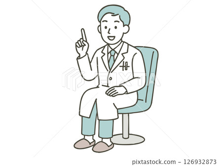 A male doctor sitting and explaining 126932873