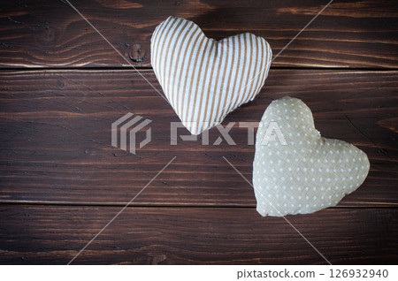 Two hearts made of cloth Two hearts made of cloth 126932940