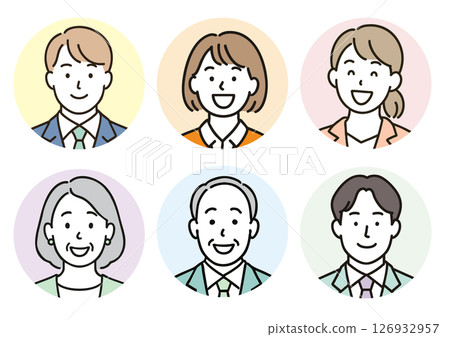 Male and female business profile icon set 126932957