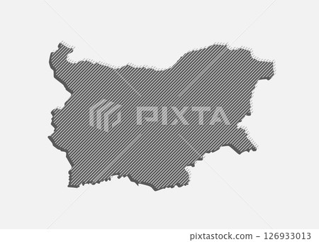 Abstract map of Bulgaria, parallel grey lines 126933013