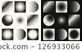 Halftone dot tone grunge effect abstract pattern texture vector graphic retro illustration. gradient geometric element art shape modern creative pop wallpaper vintage monochrome print frame 126933066