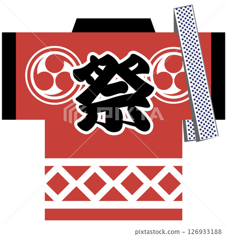 煙火法被外套和手巾的插圖（節日、商店開幕、活動）向量 126933188