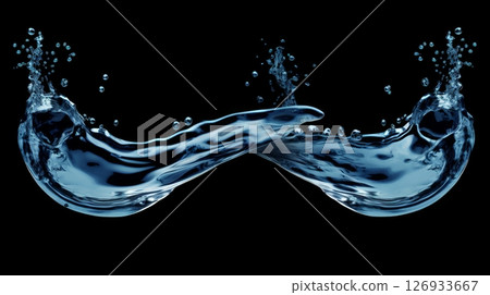 Capturing fluidity  elegant water splash on dark background, illustrating dynamic nature of water 126933667
