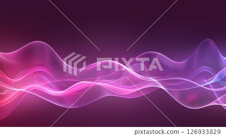 Abstract Pink. Wavy Transparent Light Pink Plexus Motion Shape. Bright Swirling Energy Background. 126933829