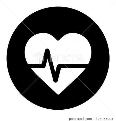 Electrocardiogram and heart medical and welfare icons 126933903