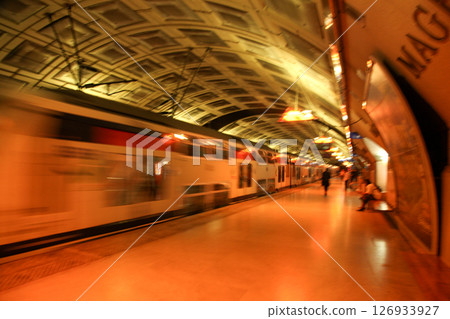 RER train at Magenta station, Paris, France RER train at Magenta station, Paris, France 126933927