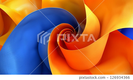 Abstract Background With Vibrant Orange And Blue Spiral, 3D Rendered Image, High Resolution Texture Abstract Background With Vibrant Orange And Blue Spiral, 3D Rendered Image, High Resolution Texture 126934366