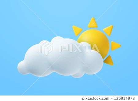 3D sun icon 3D sun icon 126934978