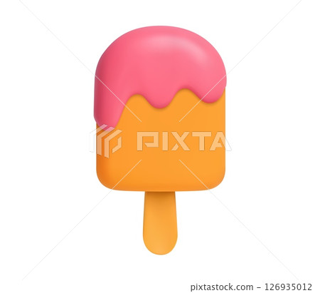 3d ice cream on a stick icon 126935012