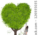 Tree heart shape plant with people object  126935035