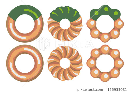 Matcha shade of doughnut with hole 126935081