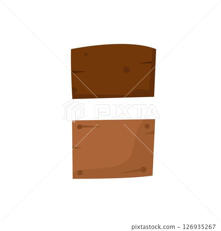 Cartoon wooden signboards, empty brown planks for text, isolated on background, vector art Cartoon wooden signboards, empty brown planks for text, isolated on background, vector art 126935267