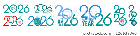 2026 Happy New Year Logo Set 126935366