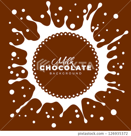 Milk Chocolate Splash Circle Label Template Milk Chocolate Splash Circle Label Template 126935372