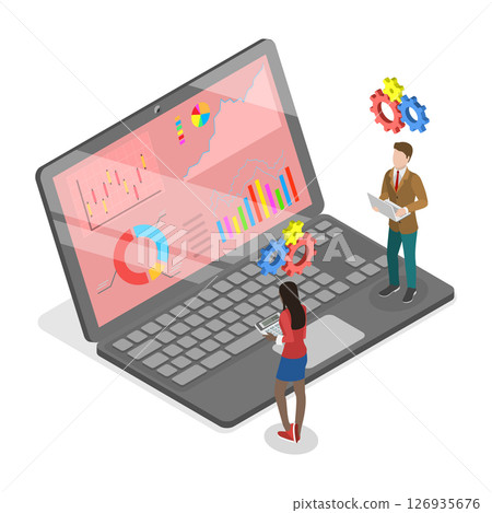 3D Isometric Flat Illustration of Financial Report Chart , Data Analysis, Marketing Analytics, And Statistics Reporting 3D Isometric Flat Illustration of Financial Report Chart , Data Analysis, Marketing Analytics, And Statistics Reporting 126935676