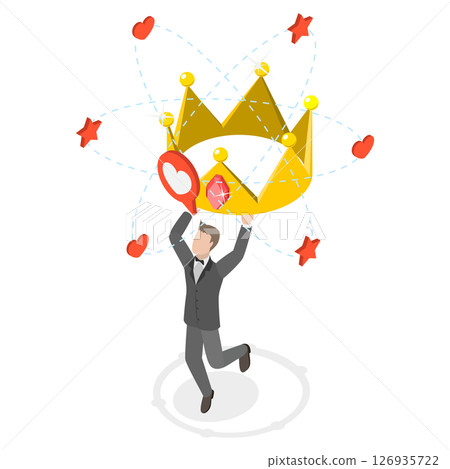 3D Isometric Flat Illustration of Narcissism, Self-love, Egocentric Attitude 3D Isometric Flat Illustration of Narcissism, Self-love, Egocentric Attitude 126935722