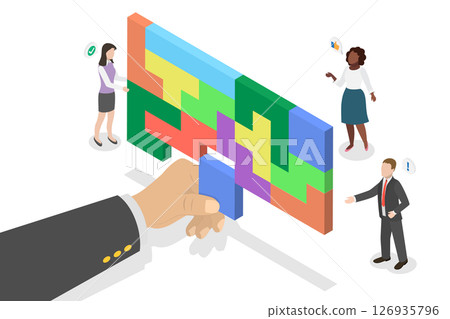 3D Isometric Flat  Illustration of Problem Management, Complex Issue Solving 126935796