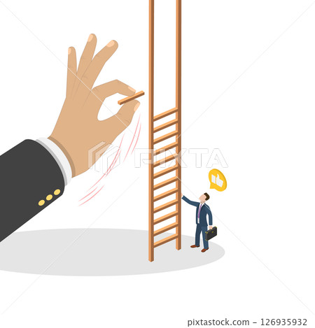 3D Isometric Flat  Illustration of Climbing Up, Career Path Growth Strategy 3D Isometric Flat  Illustration of Climbing Up, Career Path Growth Strategy 126935932