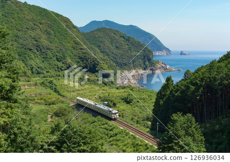 紀勢本線上行駛的柴油列車，可欣賞美麗的太平洋景色 126936034